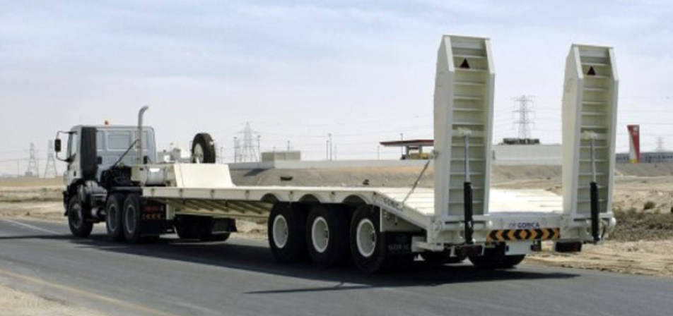 Low bed trailer for hire in the UAE